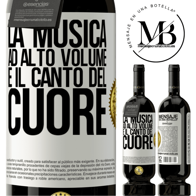 49,95 € Spedizione Gratuita | Vino rosso Edizione Premium MBS® Riserva La musica ad alto volume e il canto del cuore Etichetta Bianca. Etichetta personalizzabile Riserva 12 Mesi Raccogliere 2014 Tempranillo