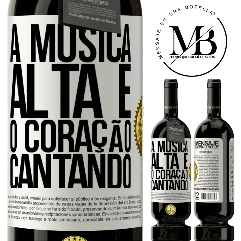 49,95 € Envio grátis | Vinho tinto Edição Premium MBS® Reserva A música alta e o coração cantando Etiqueta Branca. Etiqueta personalizável Reserva 12 Meses Colheita 2014 Tempranillo