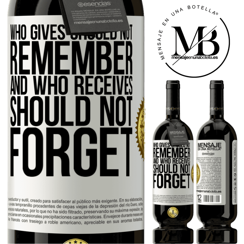 29,95 € Free Shipping | Red Wine Premium Edition MBS® Reserva Who gives should not remember, and who receives, should not forget White Label. Customizable label Reserva 12 Months Harvest 2014 Tempranillo