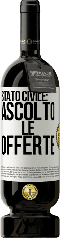 Spedizione Gratuita | Vino rosso Edizione Premium MBS® Riserva Stato civile: ascolto le offerte Etichetta Bianca. Etichetta personalizzabile Riserva 12 Mesi Raccogliere 2014 Tempranillo