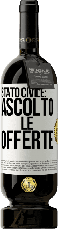 49,95 € Spedizione Gratuita | Vino rosso Edizione Premium MBS® Riserva Stato civile: ascolto le offerte Etichetta Bianca. Etichetta personalizzabile Riserva 12 Mesi Raccogliere 2016 Tempranillo