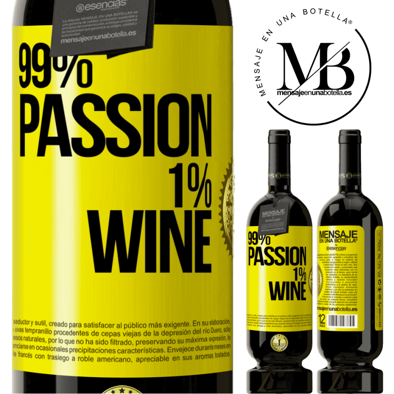 49,95 € Kostenloser Versand | Rotwein Premium Ausgabe MBS® Reserve 99% passion, 1% wine Gelbes Etikett. Anpassbares Etikett Reserve 12 Monate Ernte 2016 Tempranillo