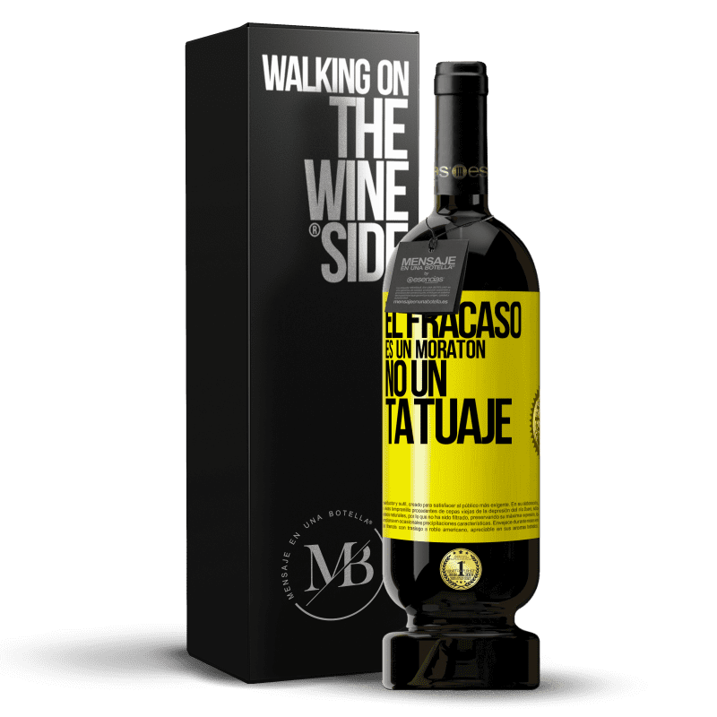 39,95 € Envoi gratuit | Vin rouge Édition Premium MBS® Reserva L'échec est une ecchymose, pas un tatouage Étiquette Jaune. Étiquette personnalisable Reserva 12 Mois Récolte 2015 Tempranillo