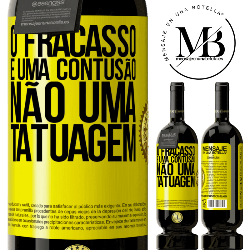 49,95 € Envio grátis | Vinho tinto Edição Premium MBS® Reserva O fracasso é uma contusão, não uma tatuagem Etiqueta Amarela. Etiqueta personalizável Reserva 12 Meses Colheita 2014 Tempranillo