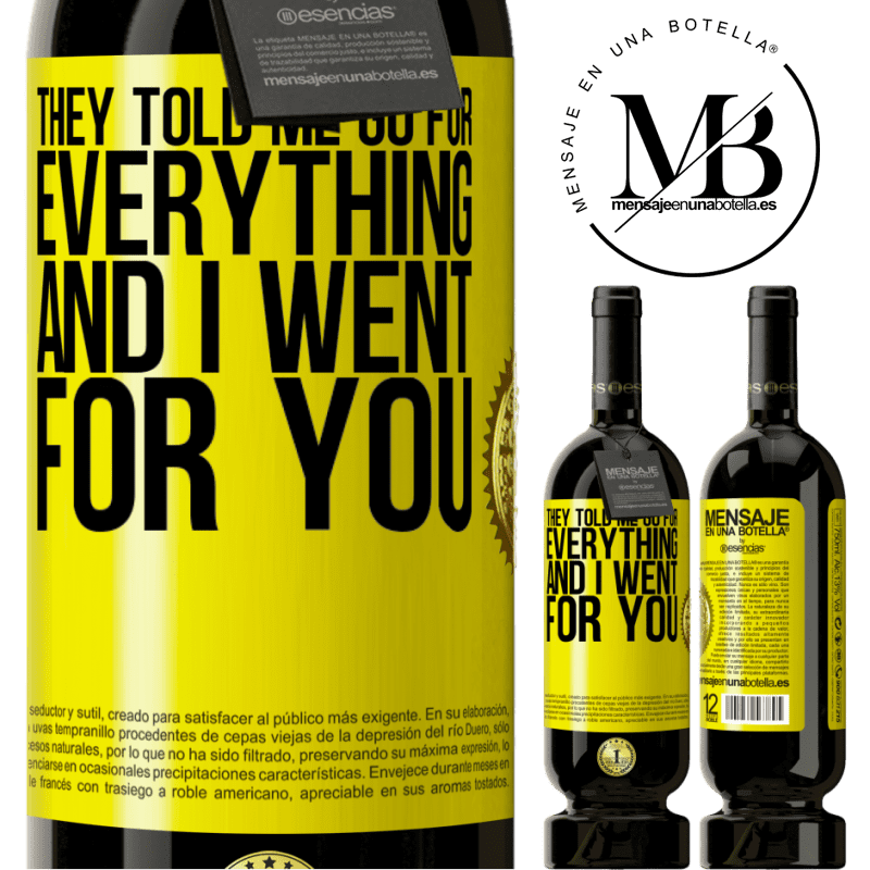 29,95 € Free Shipping | Red Wine Premium Edition MBS® Reserva They told me go for everything and I went for you Yellow Label. Customizable label Reserva 12 Months Harvest 2014 Tempranillo