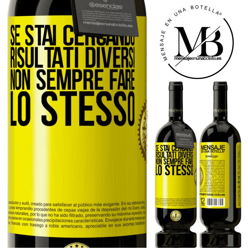 49,95 € Spedizione Gratuita | Vino rosso Edizione Premium MBS® Riserva Se stai cercando risultati diversi, non sempre fare lo stesso Etichetta Gialla. Etichetta personalizzabile Riserva 12 Mesi Raccogliere 2016 Tempranillo