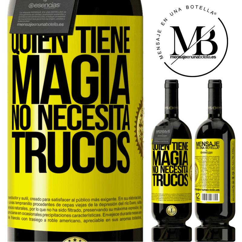 49,95 € Envío gratis | Vino Tinto Edición Premium MBS® Reserva Quien tiene magia no necesita trucos Etiqueta Amarilla. Etiqueta personalizable Reserva 12 Meses Cosecha 2015 Tempranillo