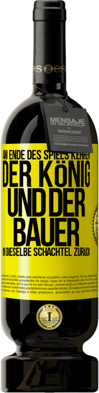 Kostenloser Versand | Rotwein Premium Ausgabe MBS® Reserve Am Ende des Spiels kehren der König und der Bauer in dieselbe Schachtel zurück Gelbes Etikett. Anpassbares Etikett Reserve 12 Monate Ernte 2015 Tempranillo