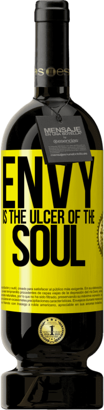 49,95 € | Red Wine Premium Edition MBS® Reserve Envy is the ulcer of the soul Yellow Label. Customizable label Reserve 12 Months Harvest 2014 Tempranillo