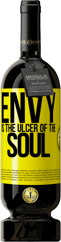 49,95 € | Red Wine Premium Edition MBS® Reserve Envy is the ulcer of the soul Yellow Label. Customizable label Reserve 12 Months Harvest 2015 Tempranillo