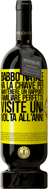 Spedizione Gratuita | Vino rosso Edizione Premium MBS® Riserva Babbo Natale ha la chiave per mantenere un rapporto familiare perfetto: visite una volta all'anno Etichetta Gialla. Etichetta personalizzabile Riserva 12 Mesi Raccogliere 2014 Tempranillo