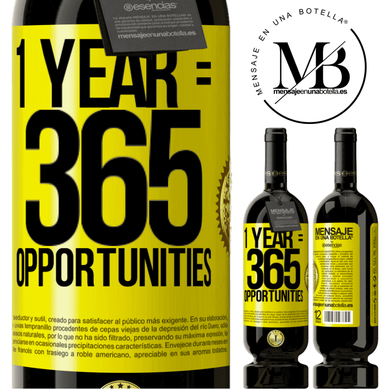 29,95 € Free Shipping | Red Wine Premium Edition MBS® Reserva 1 year 365 opportunities Yellow Label. Customizable label Reserva 12 Months Harvest 2014 Tempranillo