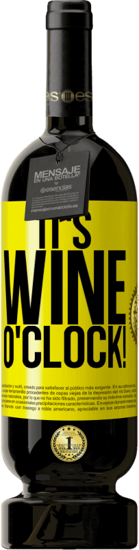 49,95 € 送料無料 | 赤ワイン プレミアム版 MBS® 予約する It's wine o'clock! 黄色のラベル. カスタマイズ可能なラベル 予約する 12 月 収穫 2014 Tempranillo