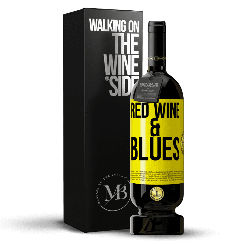 49,95 € Envio grátis | Vinho tinto Edição Premium MBS® Reserva Red wine & Blues Etiqueta Amarela. Etiqueta personalizável Reserva 12 Meses Colheita 2015 Tempranillo