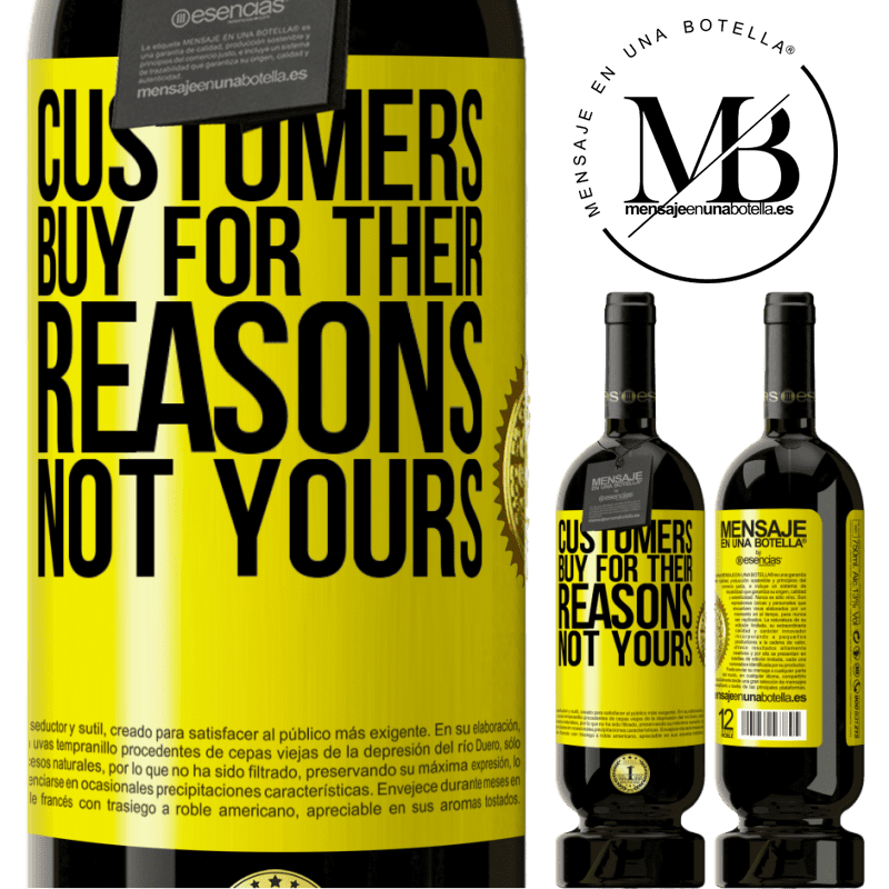 49,95 € Free Shipping | Red Wine Premium Edition MBS® Reserve Customers buy for their reasons, not yours Yellow Label. Customizable label Reserve 12 Months Harvest 2014 Tempranillo