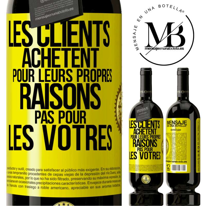 49,95 € Envoi gratuit | Vin rouge Édition Premium MBS® Réserve Les clients achètent pour leurs propres raisons pas pour les vôtres Étiquette Jaune. Étiquette personnalisable Réserve 12 Mois Récolte 2014 Tempranillo