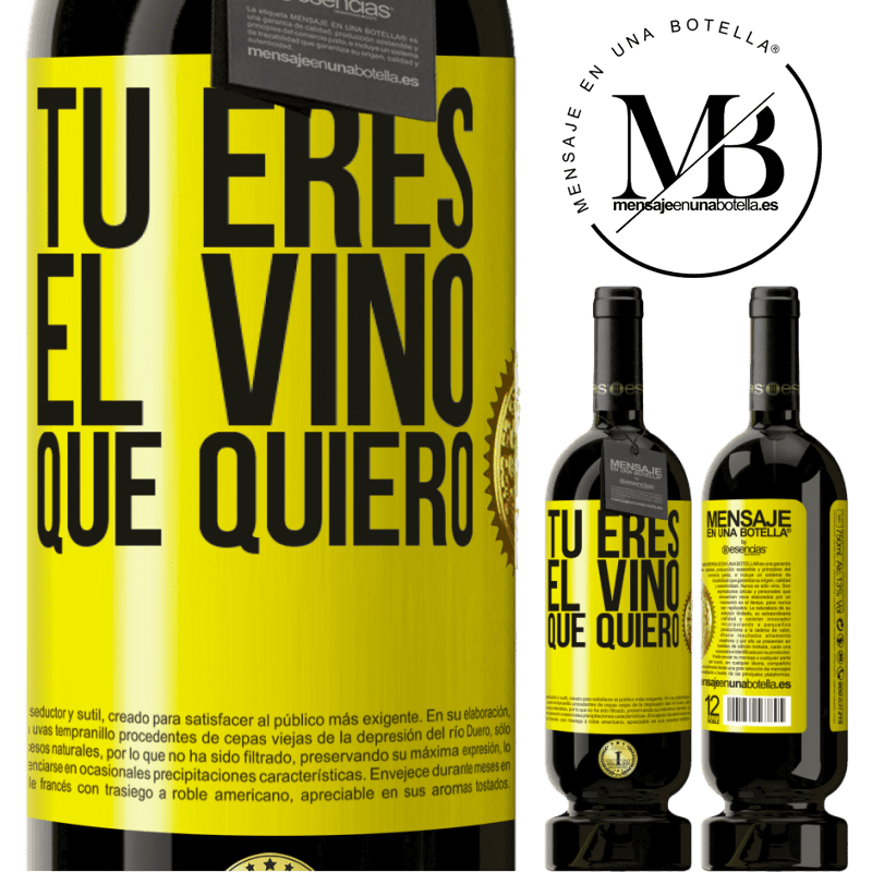 29,95 € Envoi gratuit | Vin rouge Édition Premium MBS® Reserva Tu es le vin que je veux Étiquette Jaune. Étiquette personnalisable Reserva 12 Mois Récolte 2014 Tempranillo