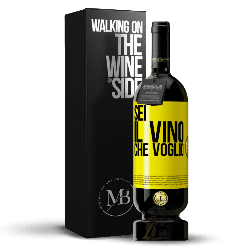 49,95 € Spedizione Gratuita | Vino rosso Edizione Premium MBS® Riserva Sei il vino che voglio Etichetta Gialla. Etichetta personalizzabile Riserva 12 Mesi Raccogliere 2015 Tempranillo