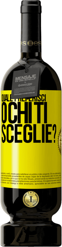 49,95 € Spedizione Gratuita | Vino rosso Edizione Premium MBS® Riserva quale preferisci o chi ti sceglie? Etichetta Gialla. Etichetta personalizzabile Riserva 12 Mesi Raccogliere 2013 Tempranillo