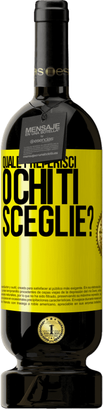 Spedizione Gratuita | Vino rosso Edizione Premium MBS® Riserva quale preferisci o chi ti sceglie? Etichetta Gialla. Etichetta personalizzabile Riserva 12 Mesi Raccogliere 2015 Tempranillo