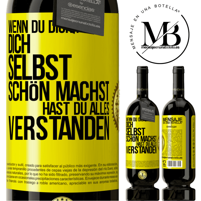 49,95 € Kostenloser Versand | Rotwein Premium Ausgabe MBS® Reserve Wenn du dich für dich selbst schön machst, hast du alles verstanden Gelbes Etikett. Anpassbares Etikett Reserve 12 Monate Ernte 2014 Tempranillo