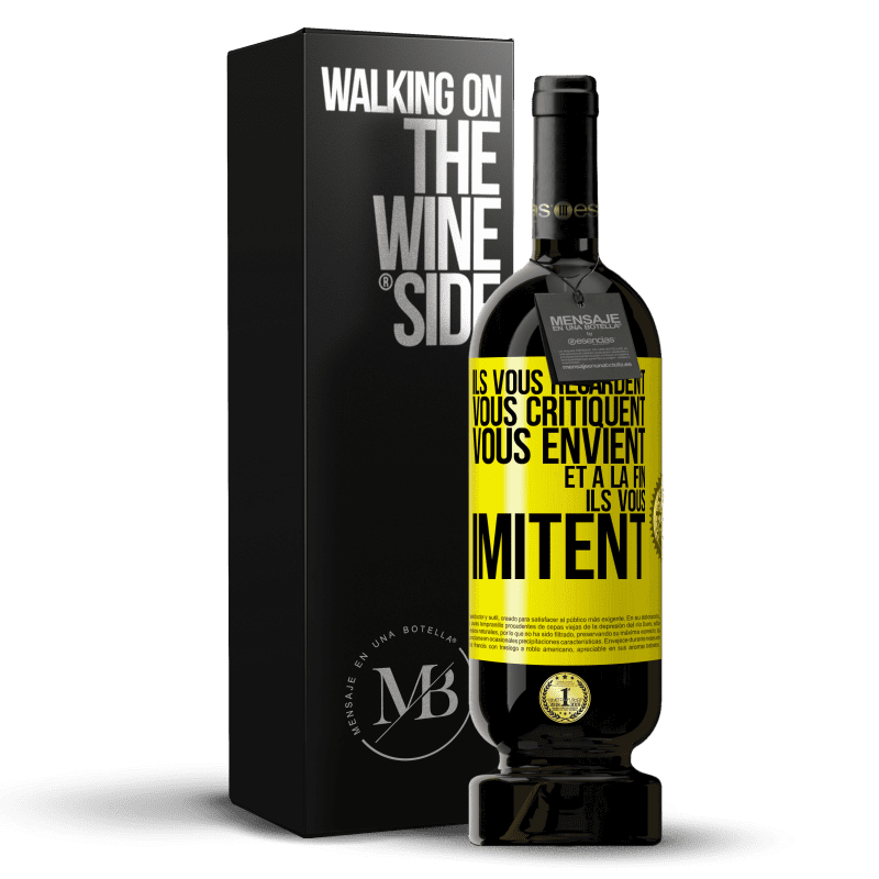 49,95 € Envoi gratuit | Vin rouge Édition Premium MBS® Réserve Ils vous regardent, vous critiquent vous envient... et à la fin ils vous imitent Étiquette Jaune. Étiquette personnalisable Réserve 12 Mois Récolte 2015 Tempranillo