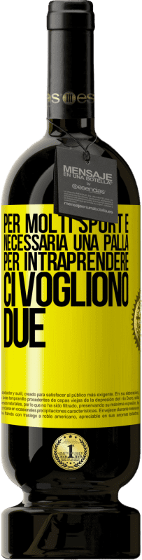 Spedizione Gratuita | Vino rosso Edizione Premium MBS® Riserva Per molti sport è necessaria una palla. Per intraprendere, ci vogliono due Etichetta Gialla. Etichetta personalizzabile Riserva 12 Mesi Raccogliere 2016 Tempranillo