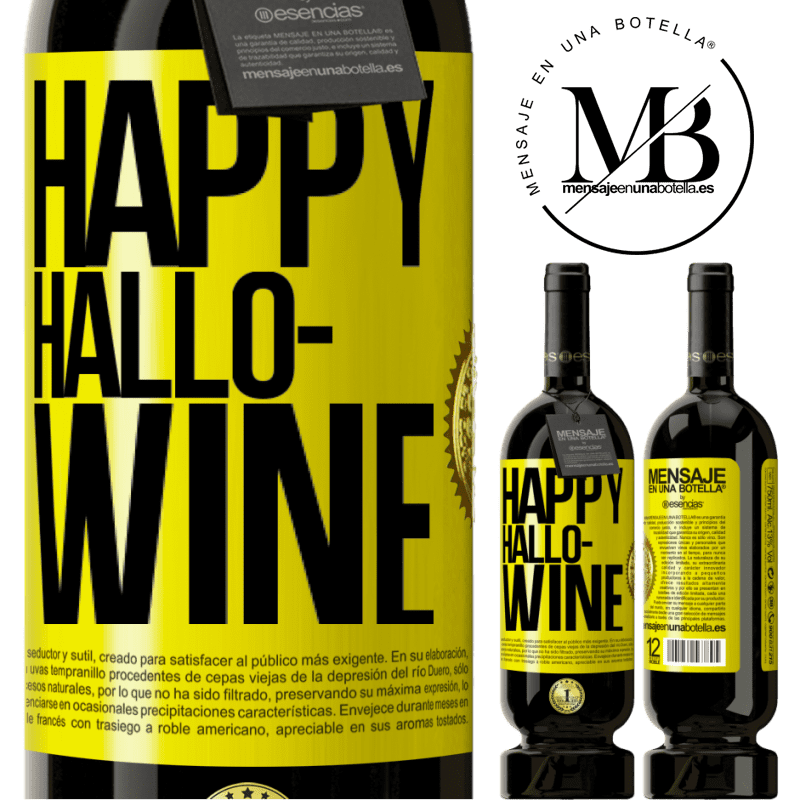 29,95 € Free Shipping | Red Wine Premium Edition MBS® Reserva Happy Hallo-Wine Yellow Label. Customizable label Reserva 12 Months Harvest 2014 Tempranillo