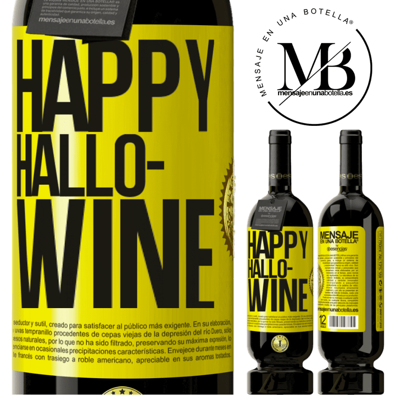 29,95 € Kostenloser Versand | Rotwein Premium Ausgabe MBS® Reserva Happy Hallo-Wine Gelbes Etikett. Anpassbares Etikett Reserva 12 Monate Ernte 2014 Tempranillo
