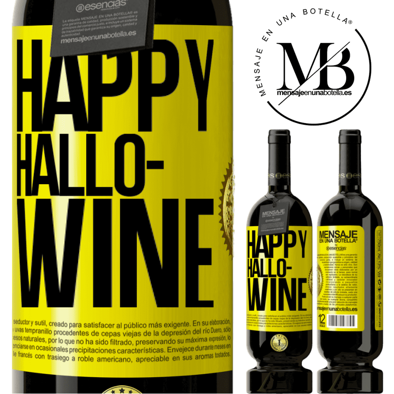 49,95 € Spedizione Gratuita | Vino rosso Edizione Premium MBS® Riserva Happy Hallo-Wine Etichetta Gialla. Etichetta personalizzabile Riserva 12 Mesi Raccogliere 2015 Tempranillo