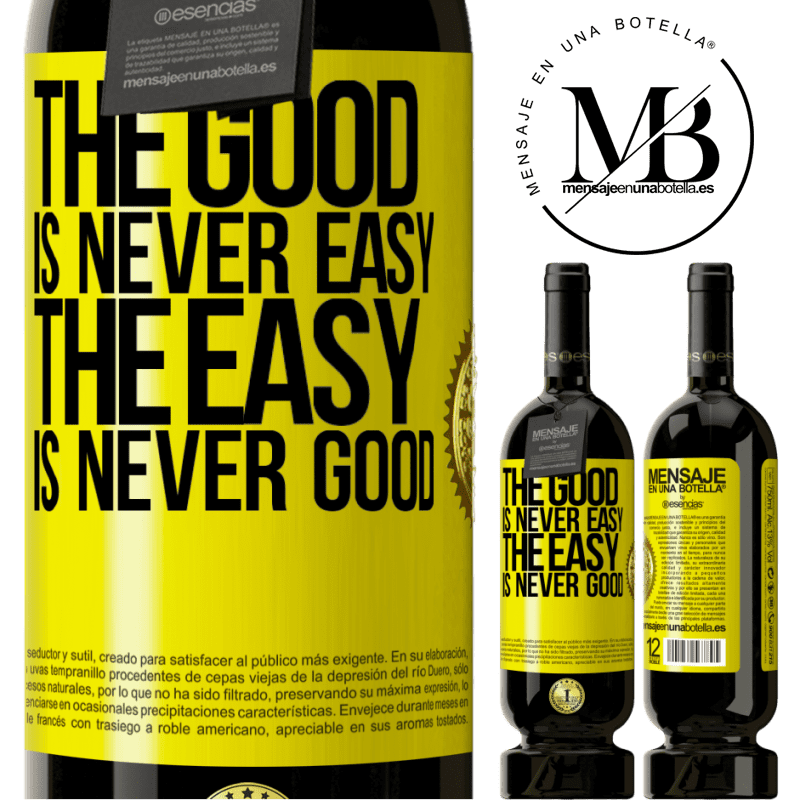 29,95 € Free Shipping | Red Wine Premium Edition MBS® Reserva The good is never easy. The easy is never good Yellow Label. Customizable label Reserva 12 Months Harvest 2014 Tempranillo