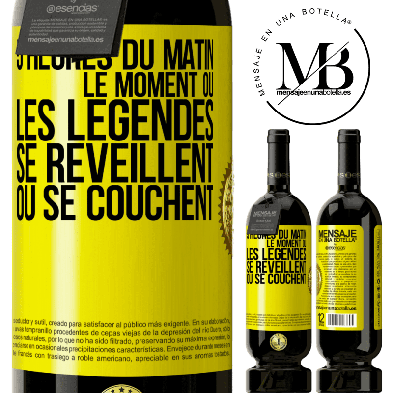 49,95 € Envoi gratuit | Vin rouge Édition Premium MBS® Réserve 5 heures du matin. Le moment où les légendes se réveillent ou se couchent Étiquette Jaune. Étiquette personnalisable Réserve 12 Mois Récolte 2015 Tempranillo