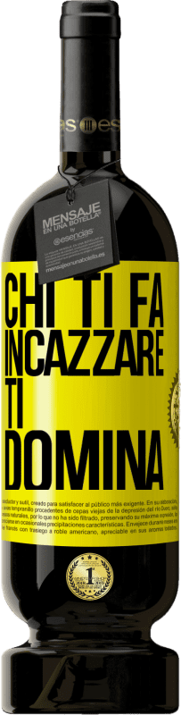 Spedizione Gratuita | Vino rosso Edizione Premium MBS® Riserva Chi ti fa incazzare, ti domina Etichetta Gialla. Etichetta personalizzabile Riserva 12 Mesi Raccogliere 2014 Tempranillo