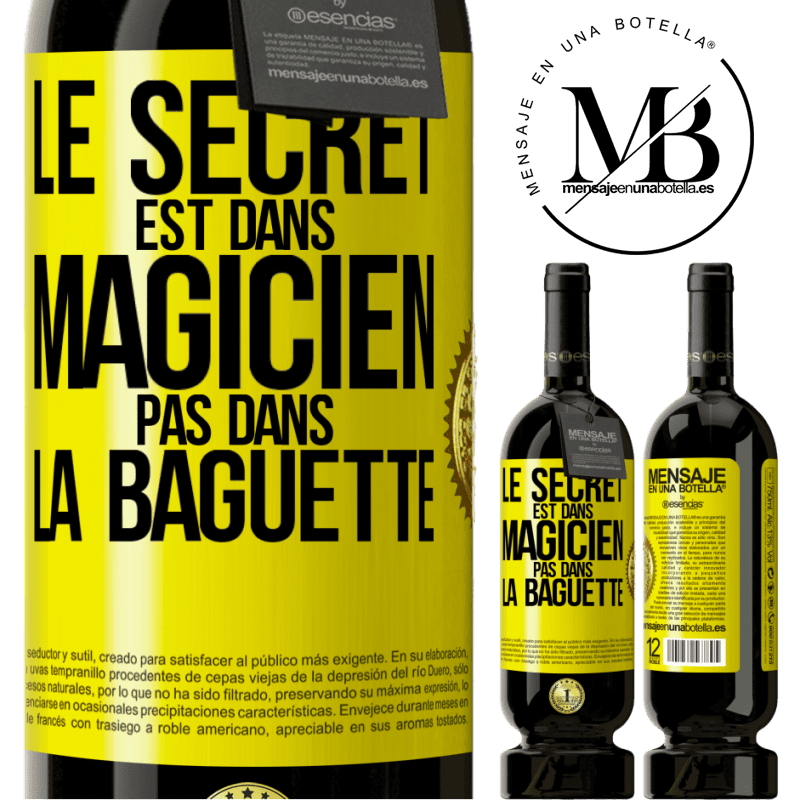 49,95 € Envoi gratuit | Vin rouge Édition Premium MBS® Réserve Le secret est dans magicien pas dans la baguette Étiquette Jaune. Étiquette personnalisable Réserve 12 Mois Récolte 2014 Tempranillo