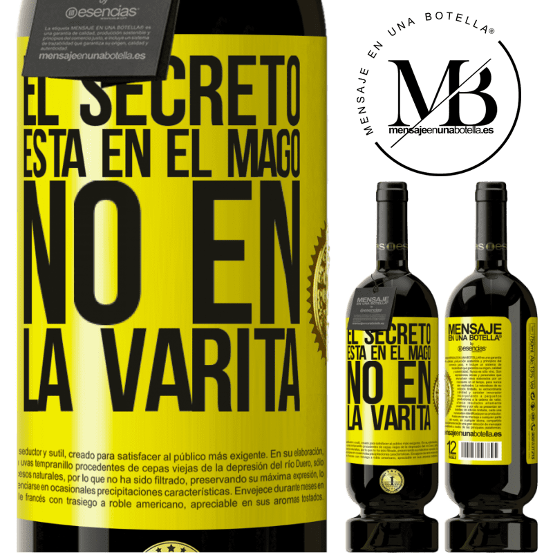 49,95 € Envío gratis | Vino Tinto Edición Premium MBS® Reserva El secreto está en el mago, no en la varita Etiqueta Amarilla. Etiqueta personalizable Reserva 12 Meses Cosecha 2014 Tempranillo