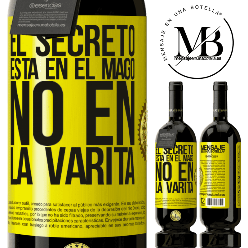 49,95 € Envío gratis | Vino Tinto Edición Premium MBS® Reserva El secreto está en el mago, no en la varita Etiqueta Amarilla. Etiqueta personalizable Reserva 12 Meses Cosecha 2016 Tempranillo