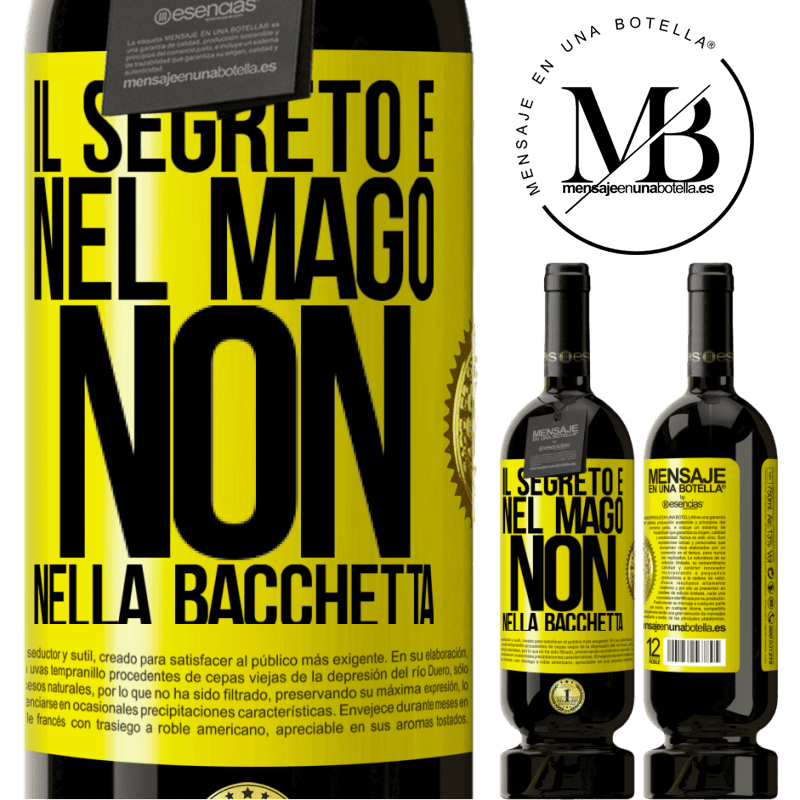 49,95 € Spedizione Gratuita | Vino rosso Edizione Premium MBS® Riserva Il segreto è nel mago, non nella bacchetta Etichetta Gialla. Etichetta personalizzabile Riserva 12 Mesi Raccogliere 2014 Tempranillo