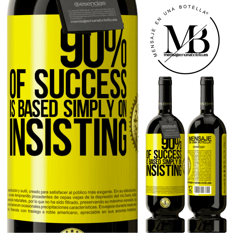 29,95 € Free Shipping | Red Wine Premium Edition MBS® Reserva 90% of success is based simply on insisting Yellow Label. Customizable label Reserva 12 Months Harvest 2014 Tempranillo