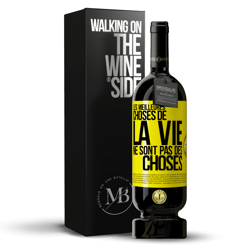 49,95 € Envoi gratuit | Vin rouge Édition Premium MBS® Réserve Les meilleures choses de la vie ne sont pas des choses Étiquette Jaune. Étiquette personnalisable Réserve 12 Mois Récolte 2015 Tempranillo