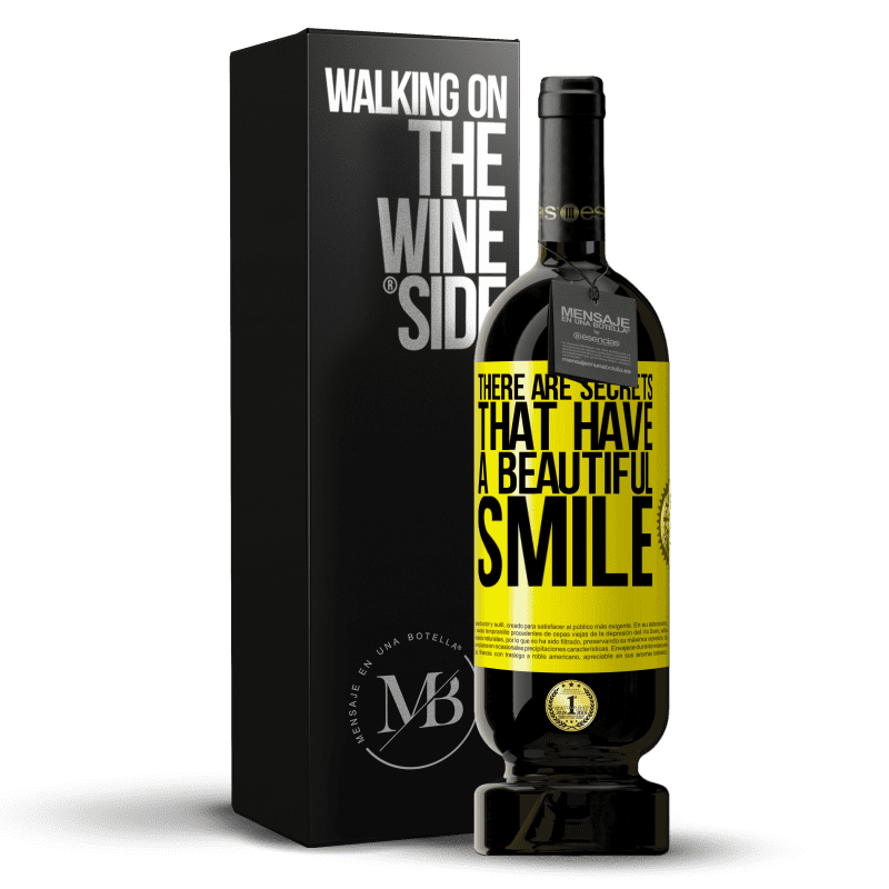 49,95 € 送料無料 | 赤ワイン プレミアム版 MBS® 予約する 美しい笑顔の秘密があります 黄色のラベル. カスタマイズ可能なラベル 予約する 12 月 収穫 2014 Tempranillo