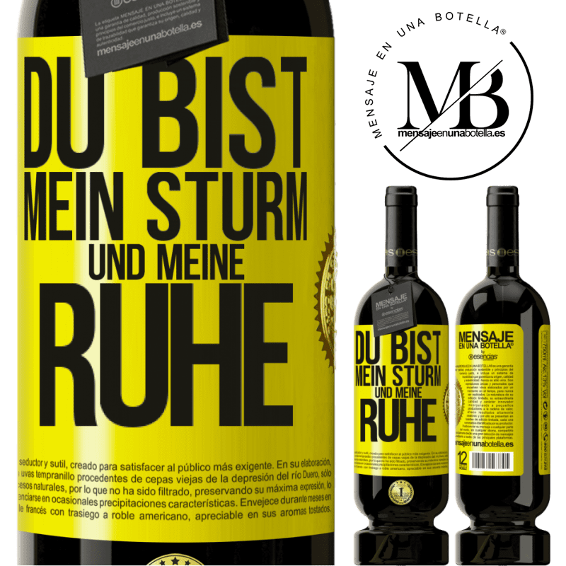 49,95 € Kostenloser Versand | Rotwein Premium Ausgabe MBS® Reserve Du bist mein Sturm und meine Ruhe Gelbes Etikett. Anpassbares Etikett Reserve 12 Monate Ernte 2014 Tempranillo