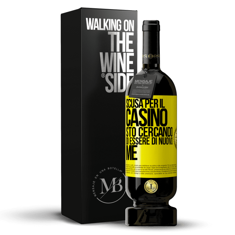 49,95 € Spedizione Gratuita | Vino rosso Edizione Premium MBS® Riserva Scusa per il casino, sto cercando di essere di nuovo me Etichetta Gialla. Etichetta personalizzabile Riserva 12 Mesi Raccogliere 2016 Tempranillo