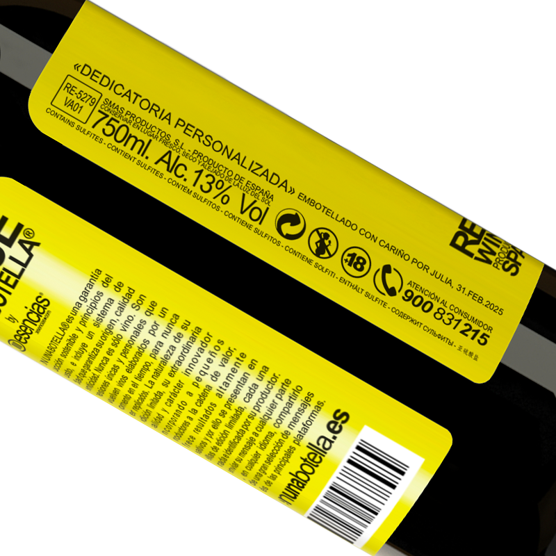 Total traceability. «The content of this bottle rejuvenates. It is possible that tomorrow you wake up like a baby: vomited, pissed, shitted and» Premium Edition MBS® Reserve