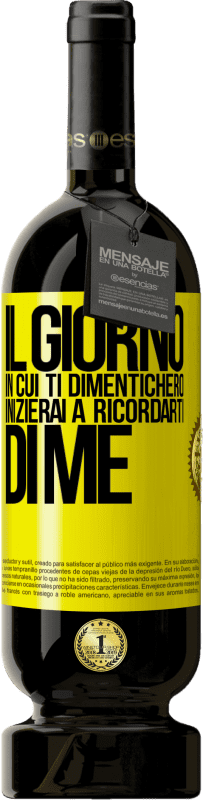 49,95 € Spedizione Gratuita | Vino rosso Edizione Premium MBS® Riserva Il giorno in cui ti dimenticherò, inizierai a ricordarti di me Etichetta Gialla. Etichetta personalizzabile Riserva 12 Mesi Raccogliere 2016 Tempranillo