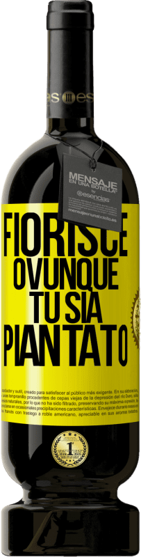 Spedizione Gratuita | Vino rosso Edizione Premium MBS® Riserva Fiorisce ovunque tu sia piantato Etichetta Gialla. Etichetta personalizzabile Riserva 12 Mesi Raccogliere 2014 Tempranillo