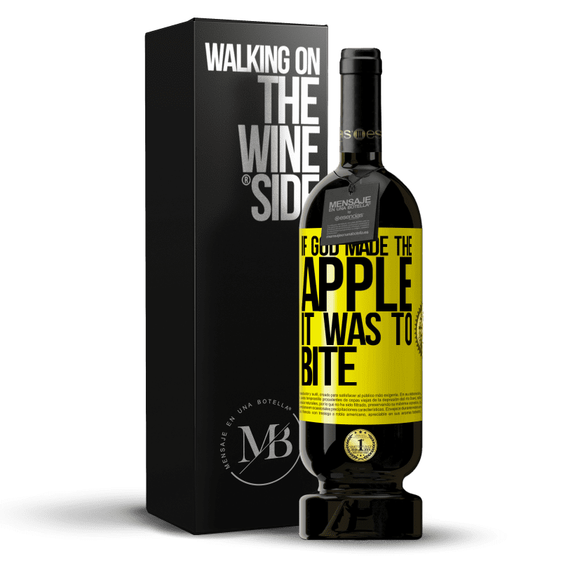 49,95 € Free Shipping | Red Wine Premium Edition MBS® Reserve If God made the apple it was to bite Yellow Label. Customizable label Reserve 12 Months Harvest 2014 Tempranillo