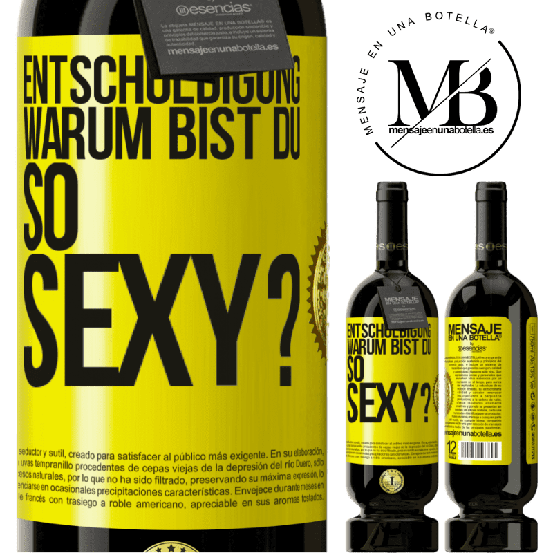 29,95 € Kostenloser Versand | Rotwein Premium Ausgabe MBS® Reserva Entschuldigung, warum bist du so sexy? Gelbes Etikett. Anpassbares Etikett Reserva 12 Monate Ernte 2014 Tempranillo