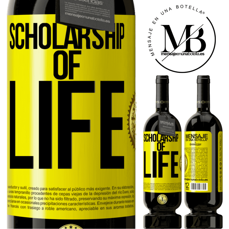 29,95 € Free Shipping | Red Wine Premium Edition MBS® Reserva Scholarship of life Yellow Label. Customizable label Reserva 12 Months Harvest 2014 Tempranillo