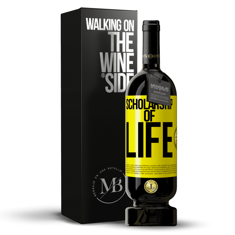39,95 € Free Shipping | Red Wine Premium Edition MBS® Reserva Scholarship of life Yellow Label. Customizable label Reserva 12 Months Harvest 2015 Tempranillo