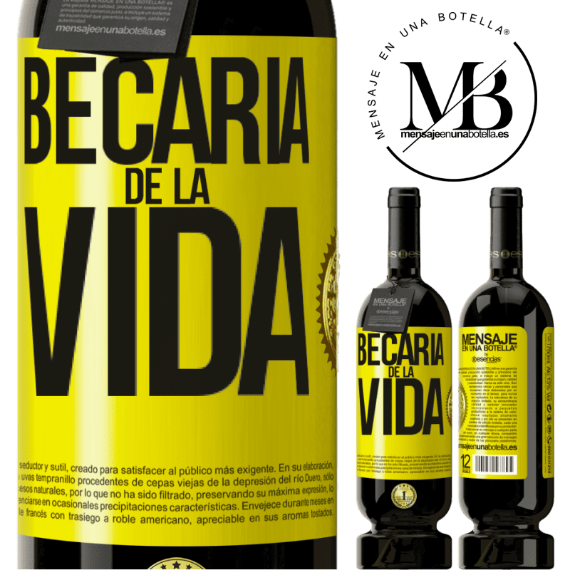 39,95 € Envío gratis | Vino Tinto Edición Premium MBS® Reserva Becaria de la vida Etiqueta Amarilla. Etiqueta personalizable Reserva 12 Meses Cosecha 2015 Tempranillo